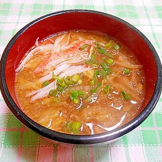 白菜とカニカマの醤油ラーメン